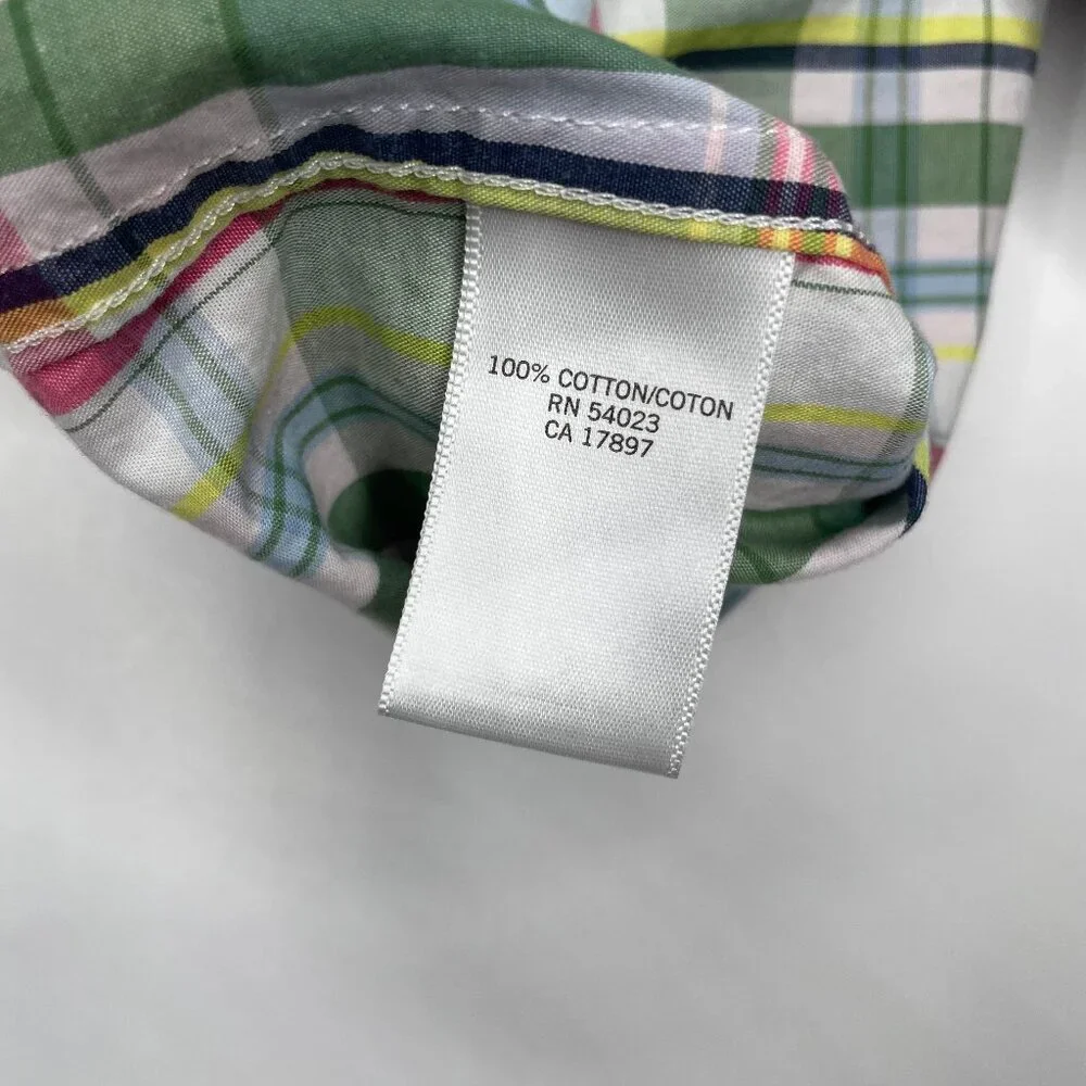 Banana Republic Prepster Plaid Shirt S Pink Blue Green Country Club Core Madras